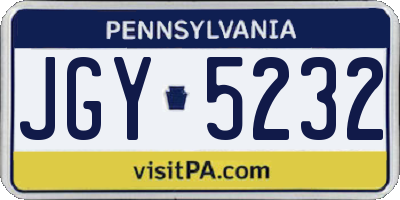 PA license plate JGY5232