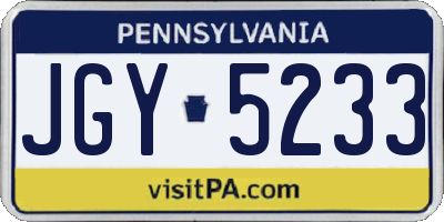 PA license plate JGY5233