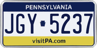 PA license plate JGY5237