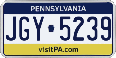 PA license plate JGY5239