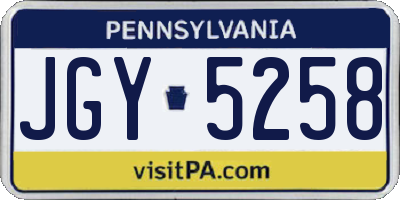 PA license plate JGY5258