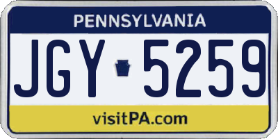 PA license plate JGY5259