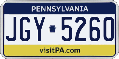 PA license plate JGY5260