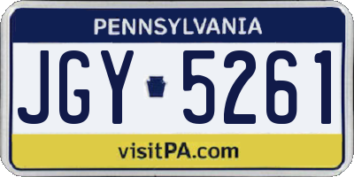 PA license plate JGY5261