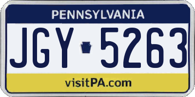 PA license plate JGY5263