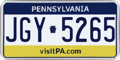 PA license plate JGY5265