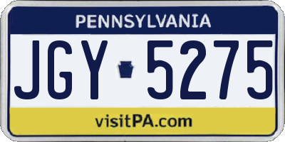 PA license plate JGY5275