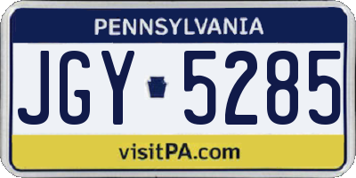PA license plate JGY5285