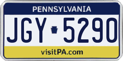 PA license plate JGY5290