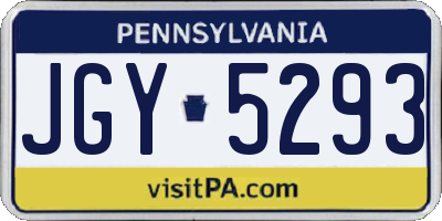PA license plate JGY5293