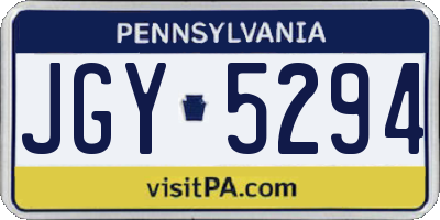 PA license plate JGY5294