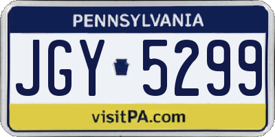 PA license plate JGY5299