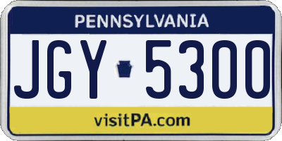 PA license plate JGY5300