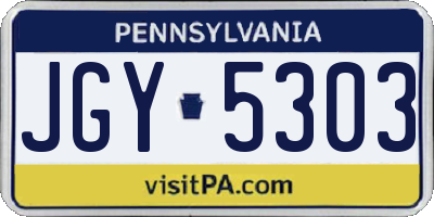 PA license plate JGY5303