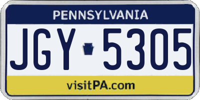 PA license plate JGY5305