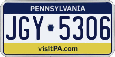 PA license plate JGY5306