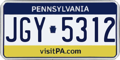 PA license plate JGY5312