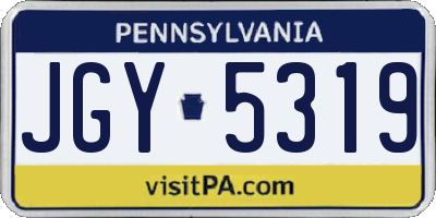 PA license plate JGY5319