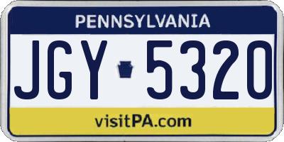 PA license plate JGY5320