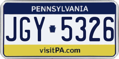PA license plate JGY5326