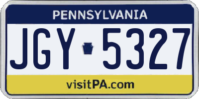 PA license plate JGY5327