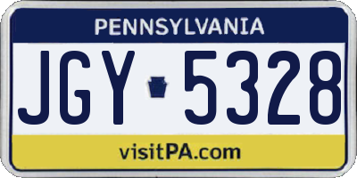 PA license plate JGY5328