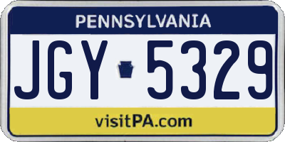 PA license plate JGY5329