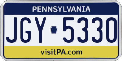 PA license plate JGY5330