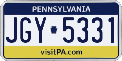PA license plate JGY5331
