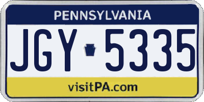 PA license plate JGY5335