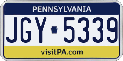 PA license plate JGY5339