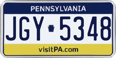 PA license plate JGY5348