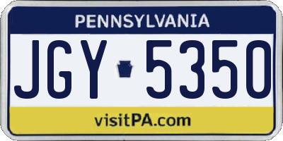 PA license plate JGY5350