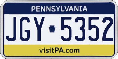PA license plate JGY5352