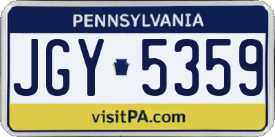 PA license plate JGY5359