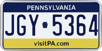 PA license plate JGY5364
