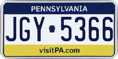 PA license plate JGY5366