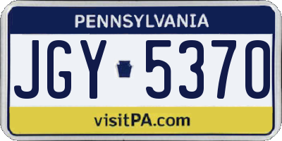 PA license plate JGY5370