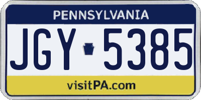 PA license plate JGY5385