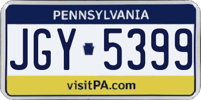 PA license plate JGY5399