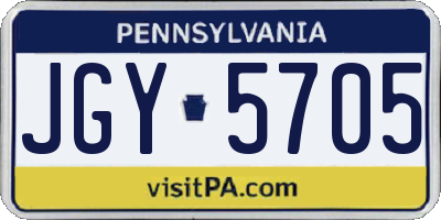 PA license plate JGY5705