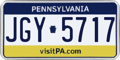 PA license plate JGY5717