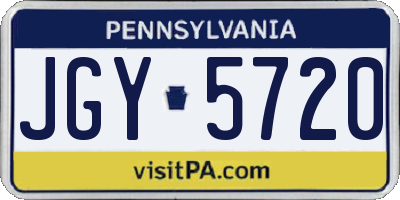 PA license plate JGY5720