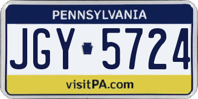 PA license plate JGY5724