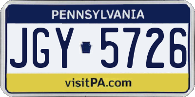 PA license plate JGY5726