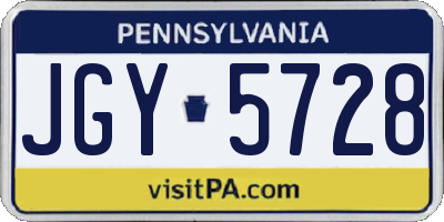 PA license plate JGY5728