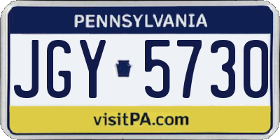 PA license plate JGY5730