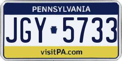 PA license plate JGY5733