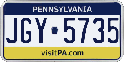 PA license plate JGY5735