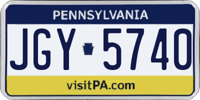 PA license plate JGY5740